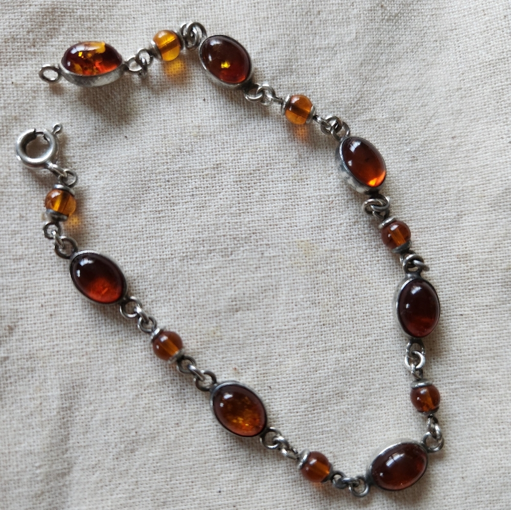 Amber & Silver bracelet